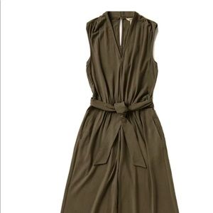 Dark green jumpsuit with pockets